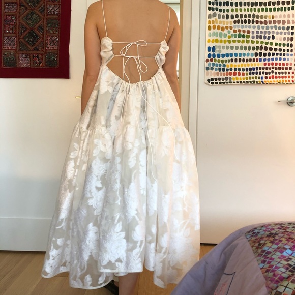 Cecilie Bahnsen tie back Sofie Rose-chinée Dress UK6 XS (Bridal) - Picture 4 of 11